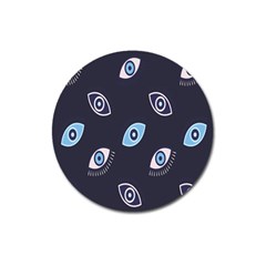 Eyes Evil Eye Blue Pattern Magnet 3  (round) by artworkshop