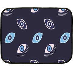 Eyes Evil Eye Blue Pattern Double Sided Fleece Blanket (Mini) 