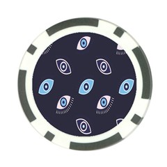 Eyes Evil Eye Blue Pattern Poker Chip Card Guard (10 pack)