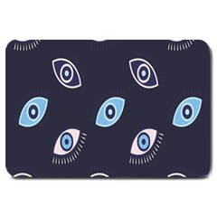 Eyes Evil Eye Blue Pattern Large Doormat  by artworkshop