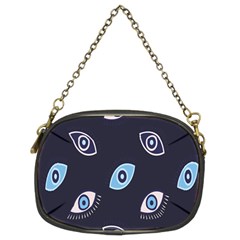 Eyes Evil Eye Blue Pattern Chain Purse (two Sides) by artworkshop