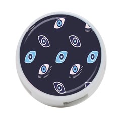 Eyes Evil Eye Blue Pattern 4-Port USB Hub (One Side)