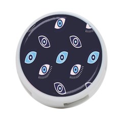 Eyes Evil Eye Blue Pattern 4-Port USB Hub (Two Sides)