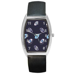 Eyes Evil Eye Blue Pattern Barrel Style Metal Watch by artworkshop