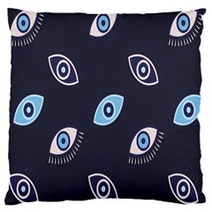 Eyes Evil Eye Blue Pattern Large Cushion Case (Two Sides)