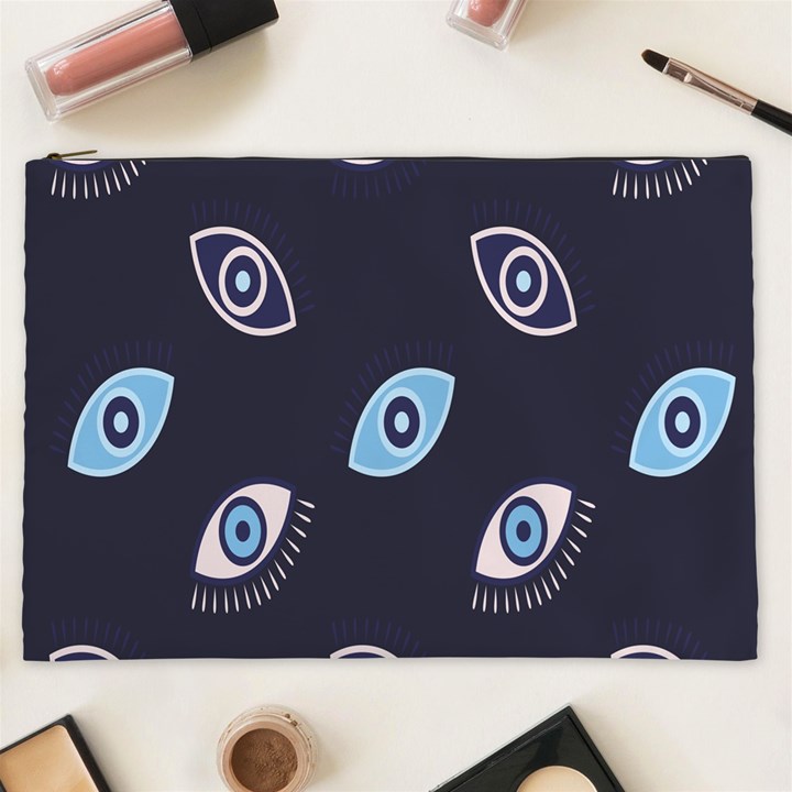 Eyes Evil Eye Blue Pattern Cosmetic Bag (XXL)