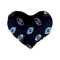 Eyes Evil Eye Blue Pattern Standard 16  Premium Heart Shape Cushions