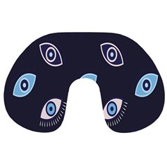 Eyes Evil Eye Blue Pattern Travel Neck Pillow