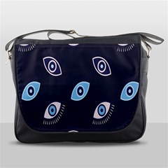 Eyes Evil Eye Blue Pattern Messenger Bag by artworkshop