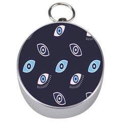 Eyes Evil Eye Blue Pattern Silver Compasses