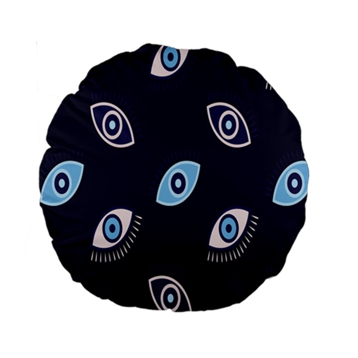 Eyes Evil Eye Blue Pattern Standard 15  Premium Round Cushions