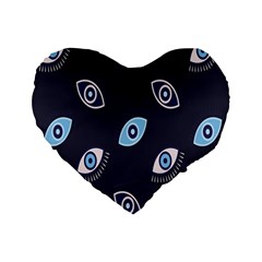 Eyes Evil Eye Blue Pattern Standard 16  Premium Flano Heart Shape Cushions