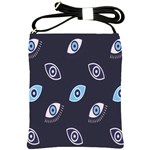 Eyes Evil Eye Blue Pattern Shoulder Sling Bag Front