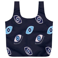 Eyes Evil Eye Blue Pattern Full Print Recycle Bag (xl) by artworkshop