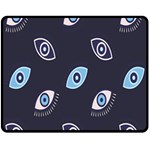 Eyes Evil Eye Blue Pattern Fleece Blanket (Medium)  60 x50  Blanket Front