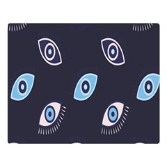 Eyes Evil Eye Blue Pattern Double Sided Flano Blanket (large)  by artworkshop