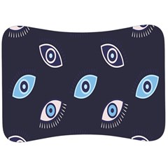 Eyes Evil Eye Blue Pattern Velour Seat Head Rest Cushion by artworkshop