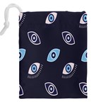 Eyes Evil Eye Blue Pattern Drawstring Pouch (4XL) Back