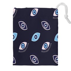 Eyes Evil Eye Blue Pattern Drawstring Pouch (5XL)