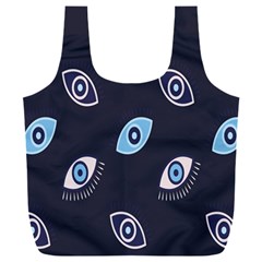 Eyes Evil Eye Blue Pattern Full Print Recycle Bag (xxxl) by artworkshop