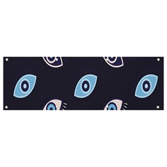 Eyes Evil Eye Blue Pattern Banner and Sign 9  x 3 