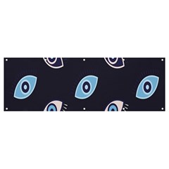 Eyes Evil Eye Blue Pattern Banner And Sign 12  X 4  by artworkshop