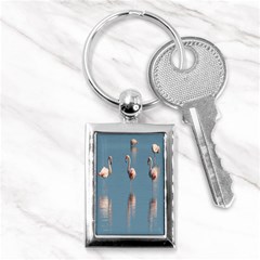 Flamingo Birds Plumage Sea Water Key Chain (rectangle) by artworkshop