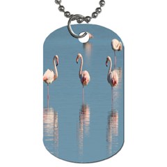 Flamingo Birds Plumage Sea Water Dog Tag (one Side) by artworkshop