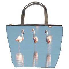 Flamingo Birds Plumage Sea Water Bucket Bag by artworkshop