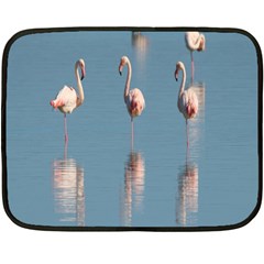 Flamingo Birds Plumage Sea Water Double Sided Fleece Blanket (mini)  by artworkshop