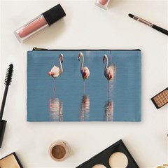 Flamingo Birds Plumage Sea Water Cosmetic Bag (medium) by artworkshop