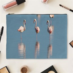 Flamingo Birds Plumage Sea Water Cosmetic Bag (xl) by artworkshop