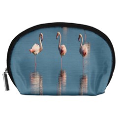 Flamingo Birds Plumage Sea Water Accessory Pouch (large) by artworkshop