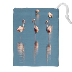 Flamingo Birds Plumage Sea Water Drawstring Pouch (5xl) by artworkshop