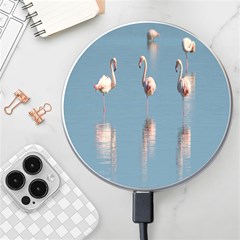 Flamingo Birds Plumage Sea Water Wireless Charger by artworkshop