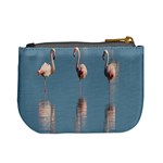 Flamingo Birds Plumage Sea Water Animal Exotic Mini Coin Purse Back