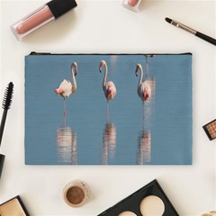 Flamingo Birds Plumage Sea Water Animal Exotic Cosmetic Bag (large) by artworkshop