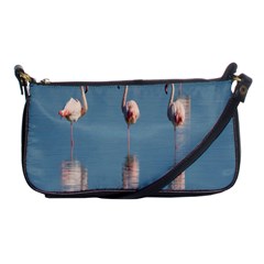 Flamingo Birds Plumage Sea Water Animal Exotic Shoulder Clutch Bag by artworkshop