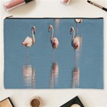 Flamingo Birds Plumage Sea Water Animal Exotic Cosmetic Bag (XXXL) Front