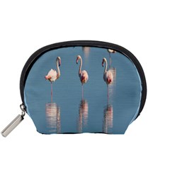 Flamingo Birds Plumage Sea Water Animal Exotic Accessory Pouch (small) by artworkshop