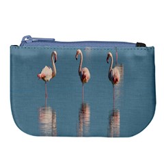 Flamingo Birds Plumage Sea Water Animal Exotic Large Coin Purse