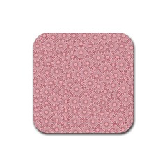 Flora Flowers Pattern Rubber Coaster (square) by artworkshop