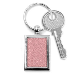 Flora Flowers Pattern Design Pink Spring Nature Key Chain (rectangle) by artworkshop