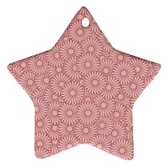 Flora Flowers Pattern Design Pink Spring Nature Star Ornament (two Sides)