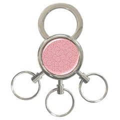 Flora Flowers Pattern Design Pink Spring Nature 3-ring Key Chain by artworkshop