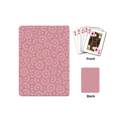 Flora Flowers Pattern Design Pink Spring Nature Playing Cards Single Design (mini) by artworkshop