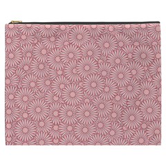 Flora Flowers Pattern Design Pink Spring Nature Cosmetic Bag (xxxl)