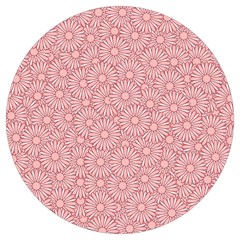 Flora Flowers Pattern Design Pink Spring Nature Round Trivet by artworkshop