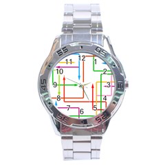 Arrows Direction Productionplanning Stainless Steel Analogue Watch by Wegoenart