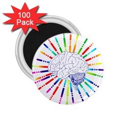 Brain Icon Star Biology Abstract 2 25  Magnets (100 Pack)  by Wegoenart